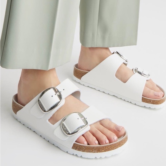 Birkenstock Arizona Big Buckle White Double-Strap Sandals, Sz 41 - Picture 7 of 7